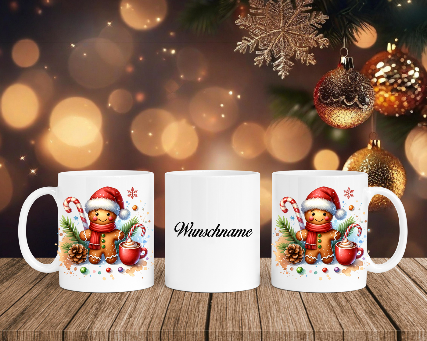 Christmas Lebkuchen - Tasse mit Bild – mit oder ohne Wunschname
