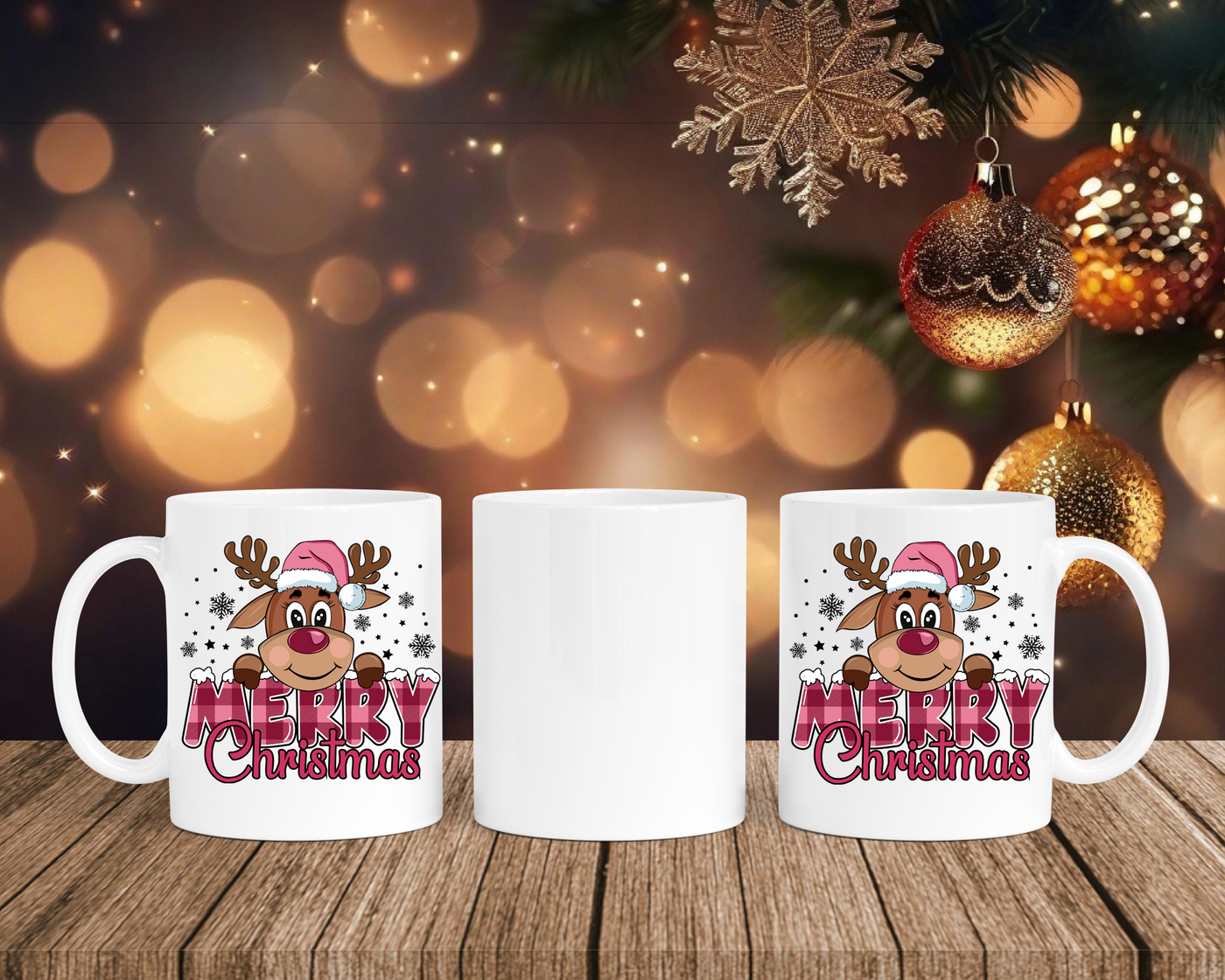 Merry Christmas - Tasse mit Bild – mit oder ohne Wunschname