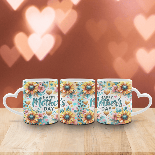 Tasse Weiß mit Herzhenkel Happy Mother's Day