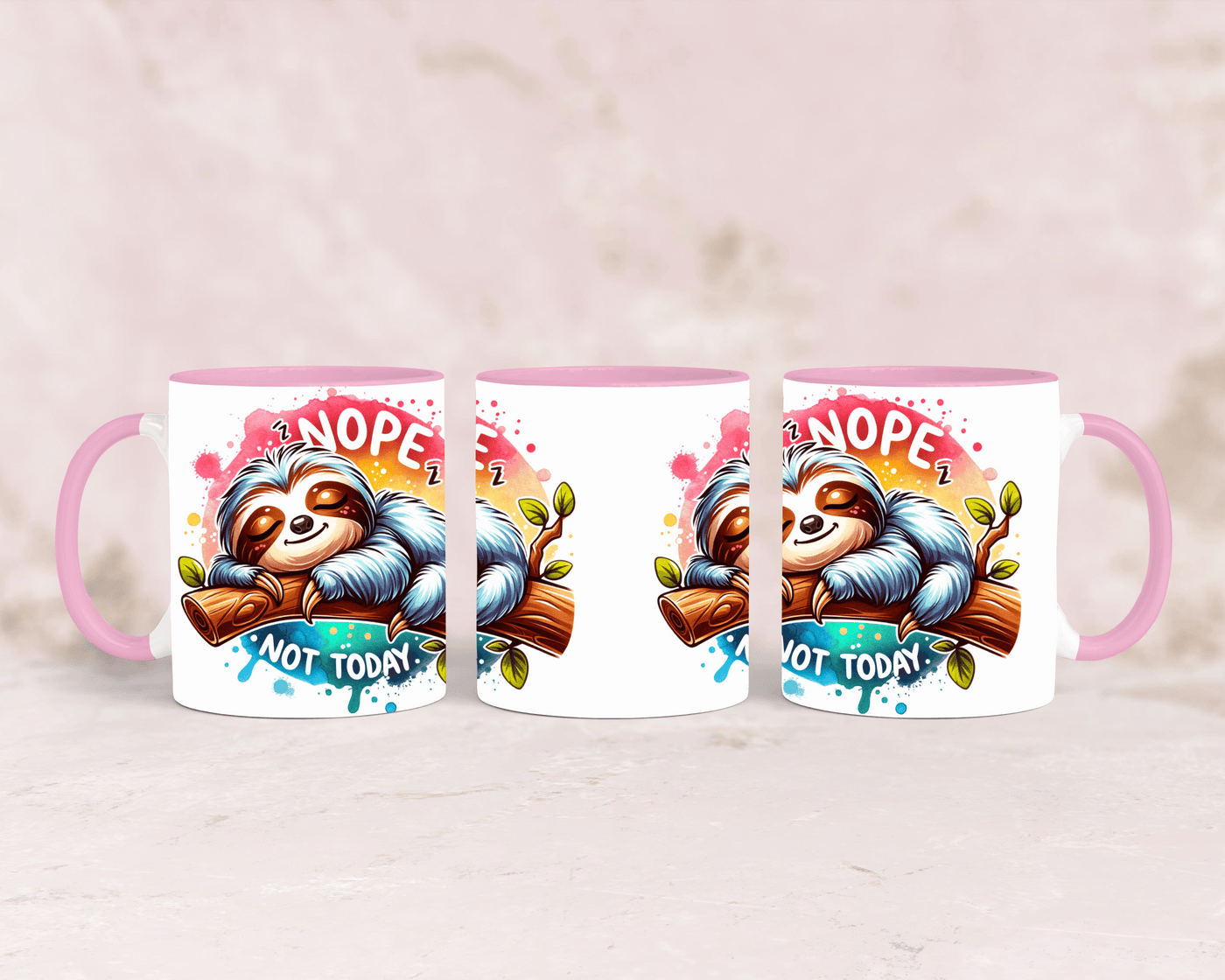 Faultier Tasse mit Spruch – 'Nope, Not Today'