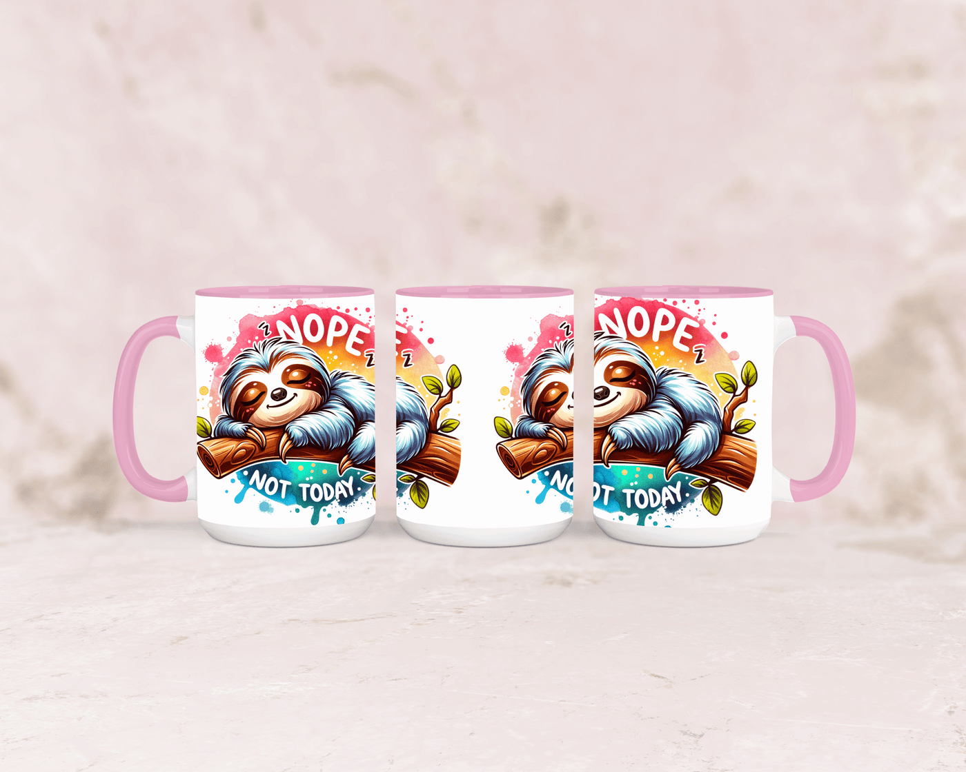 Faultier Tasse mit Spruch – 'Nope, Not Today'