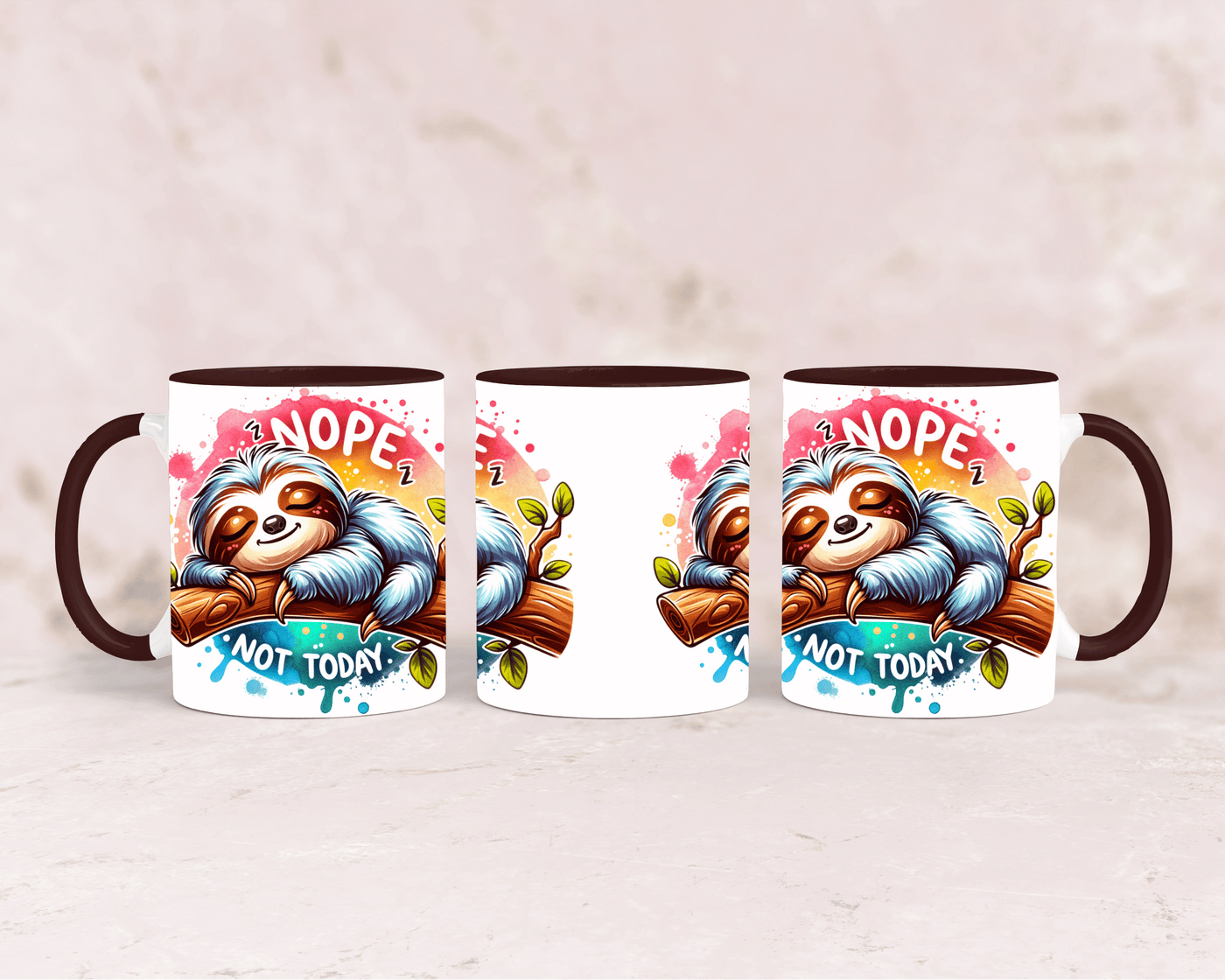Faultier Tasse mit Spruch – 'Nope, Not Today'