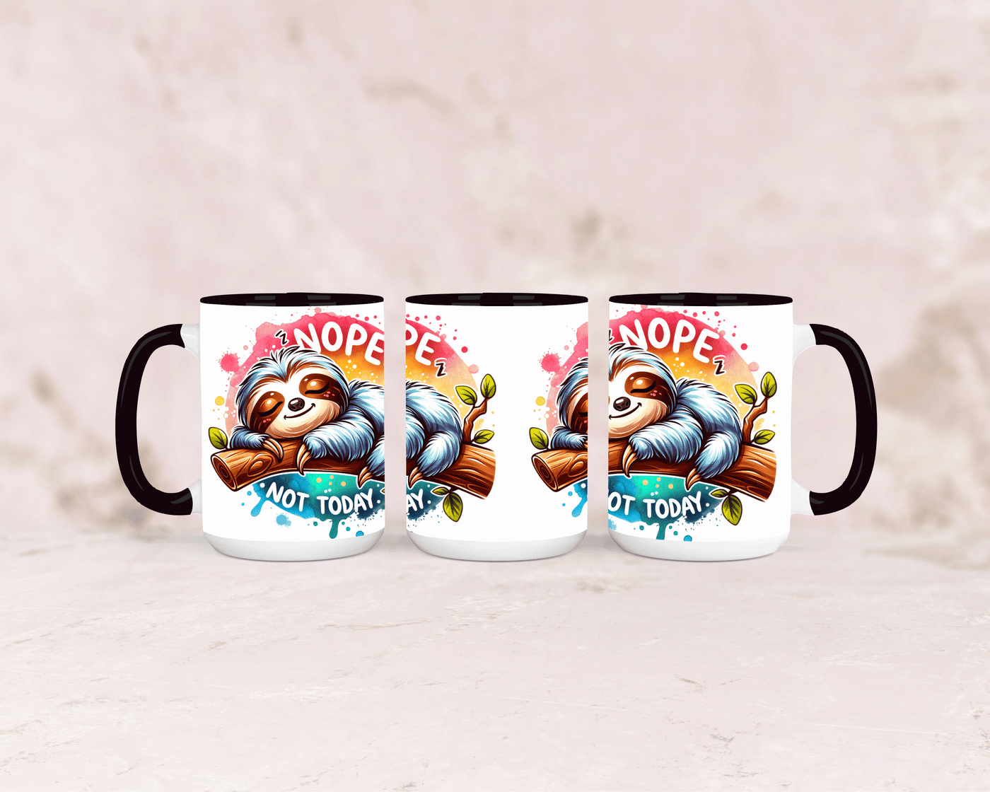 Faultier Tasse mit Spruch – 'Nope, Not Today'