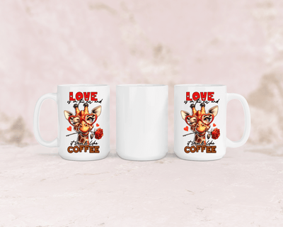 Tasse mit niedlicher Giraffe und dem Spruch „Love"