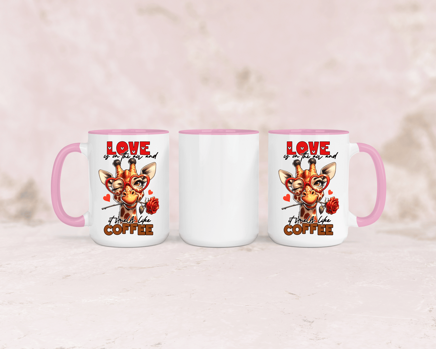 Tasse mit niedlicher Giraffe und dem Spruch „Love"