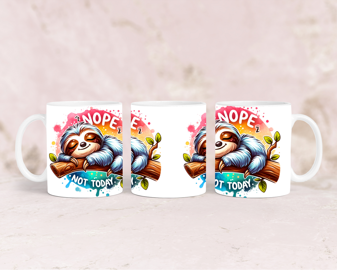 Faultier Tasse mit Spruch – 'Nope, Not Today'