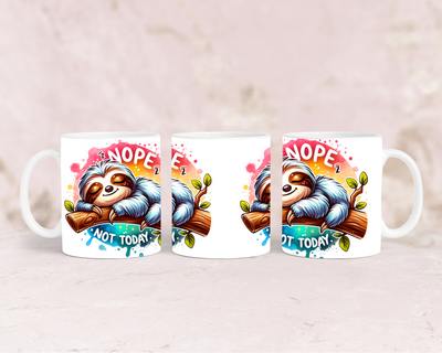 Faultier Tasse mit Spruch – 'Nope, Not Today'