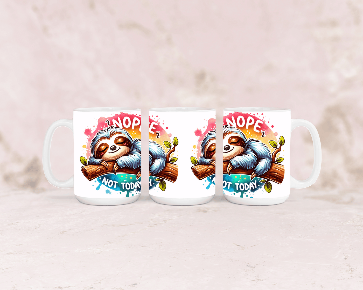 Faultier Tasse mit Spruch – 'Nope, Not Today'