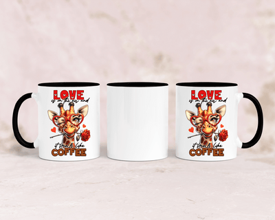 Tasse mit niedlicher Giraffe und dem Spruch „Love"