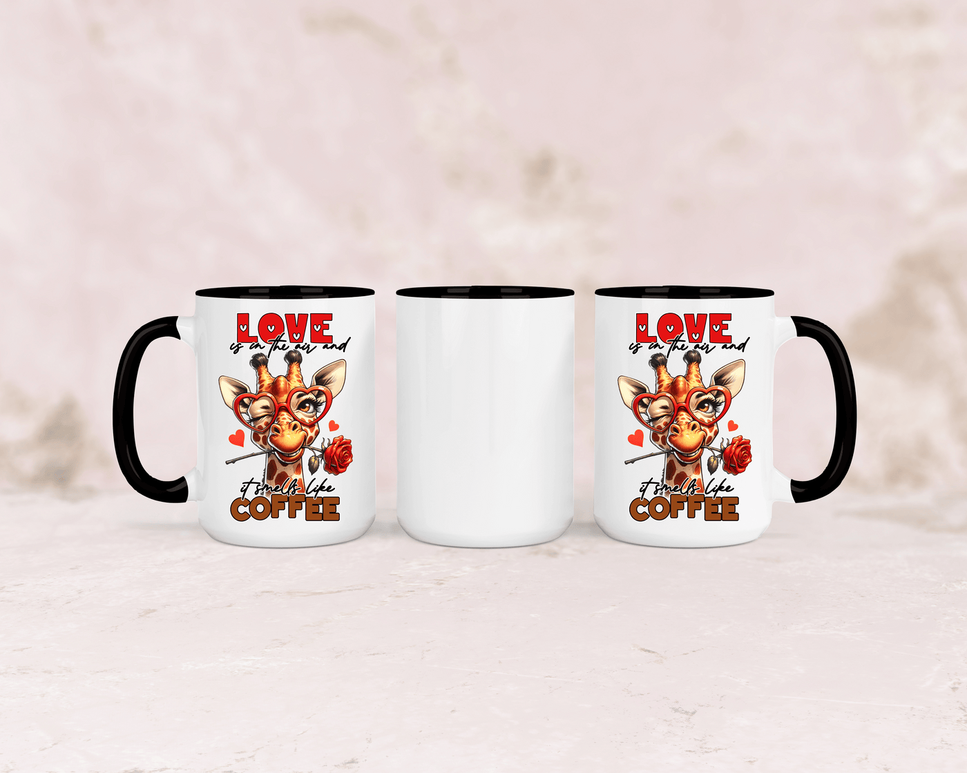Tasse mit niedlicher Giraffe und dem Spruch „Love"