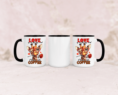 Tasse mit niedlicher Giraffe und dem Spruch „Love"