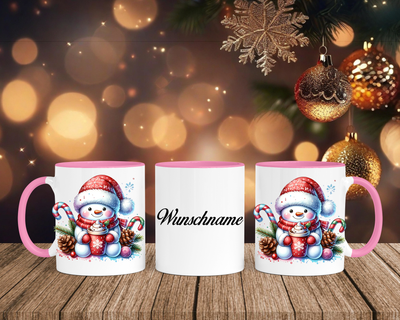 Christmas Schneemann 2 - Tasse mit Bild – mit oder ohne Wunschname
