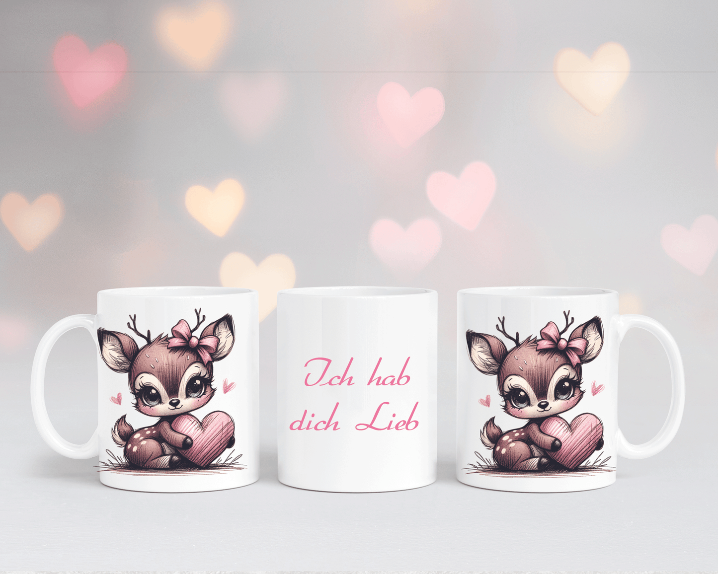 Ich hab dich Lieb - Tasse Weiß mit verschiedenen Motiven