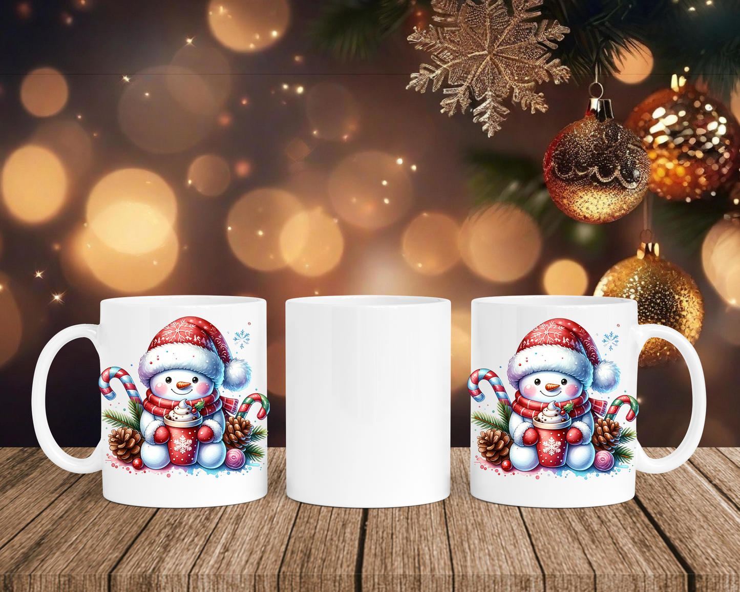 Christmas Schneemann 2 - Tasse mit Bild – mit oder ohne Wunschname