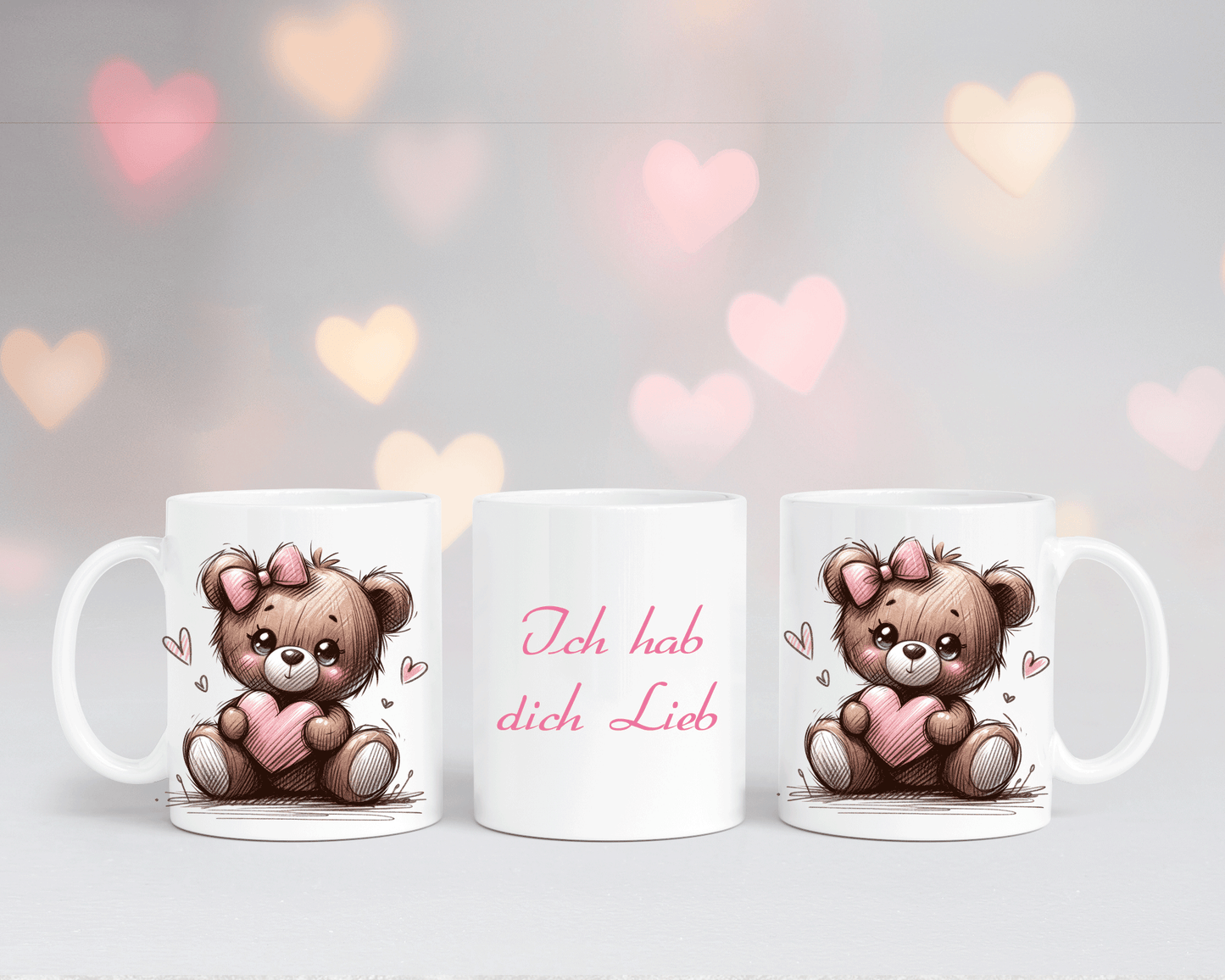 Ich hab dich Lieb - Tasse Weiß mit verschiedenen Motiven