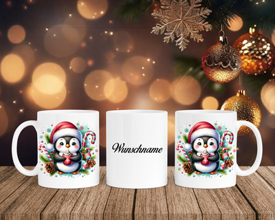 Christmas Pinguin 3 - Tasse mit Bild – mit oder ohne Wunschname
