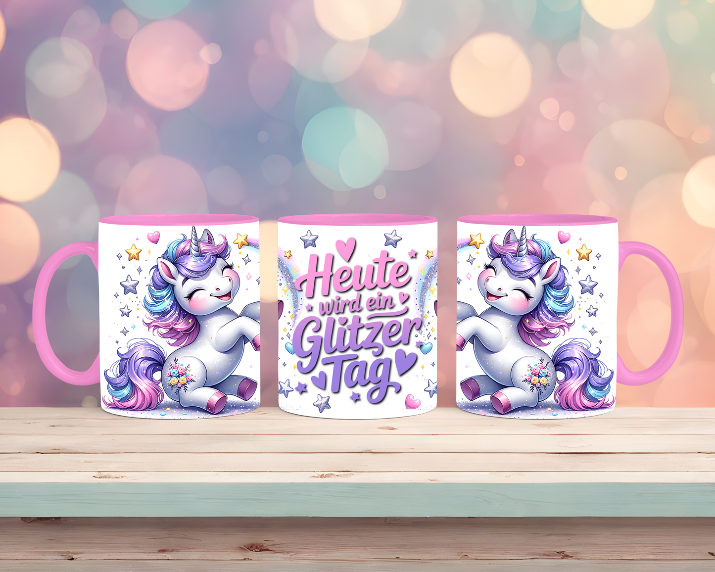 Tasse mit Einhorn Motiv Heute wird ein Glitzertag