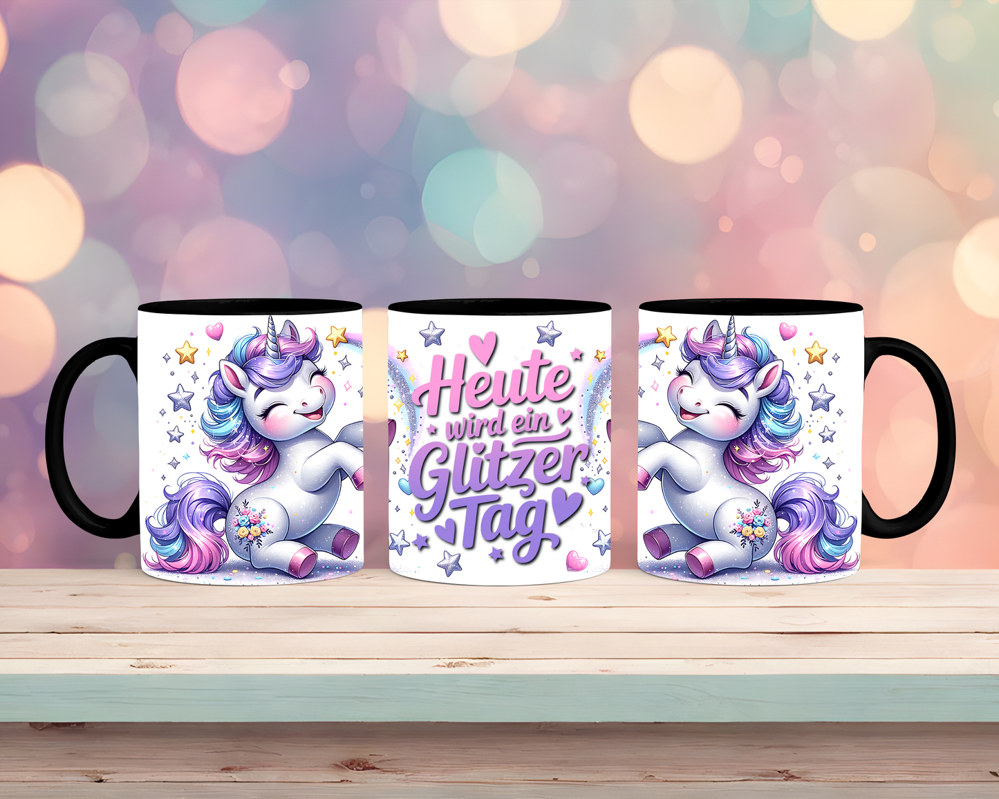 Tasse mit Einhorn Motiv Heute wird ein Glitzertag