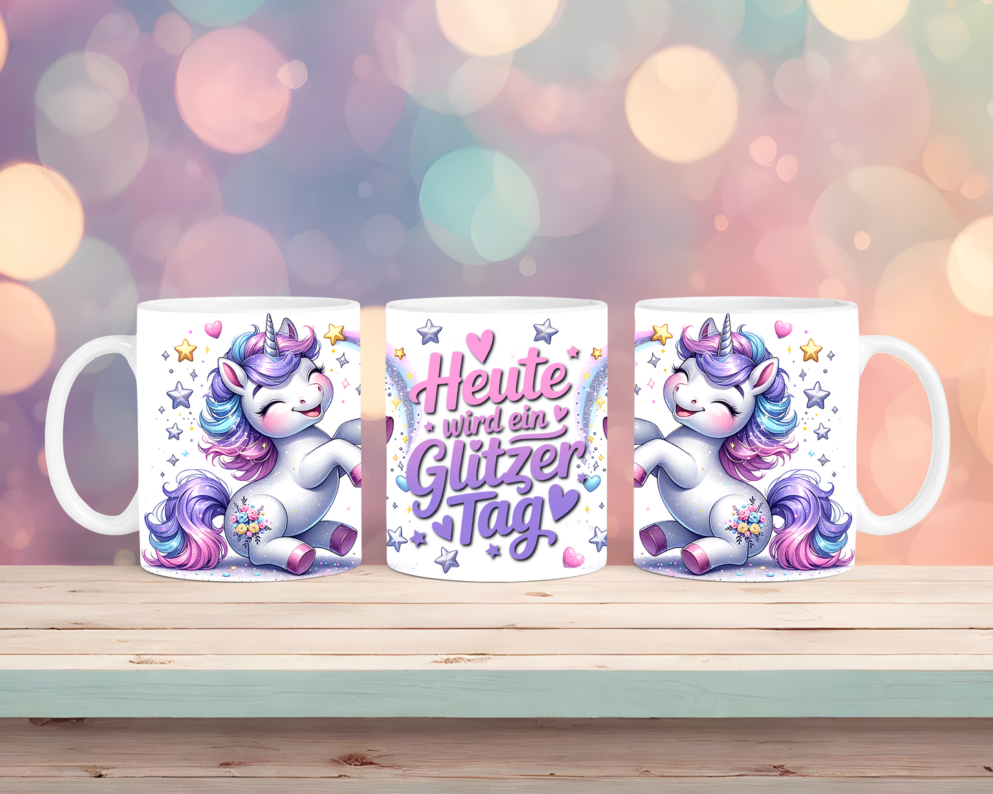 Tasse mit Einhorn Motiv Heute wird ein Glitzertag