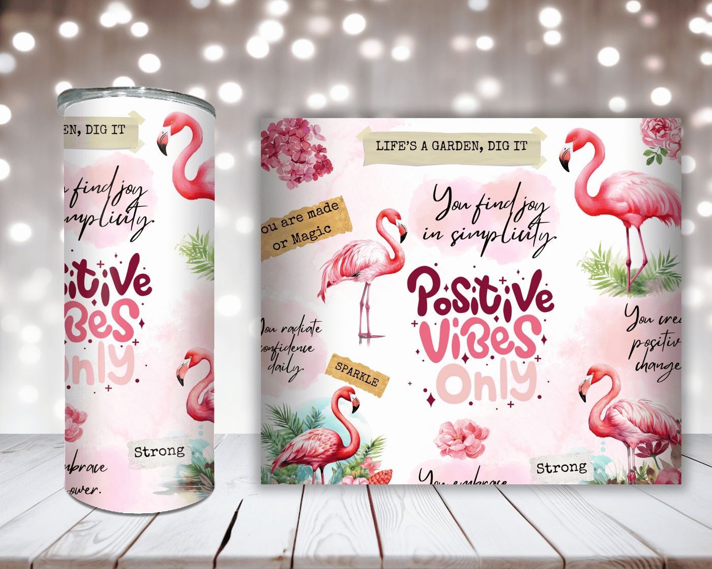 Thermobecher Flamingo Positive Vibes
