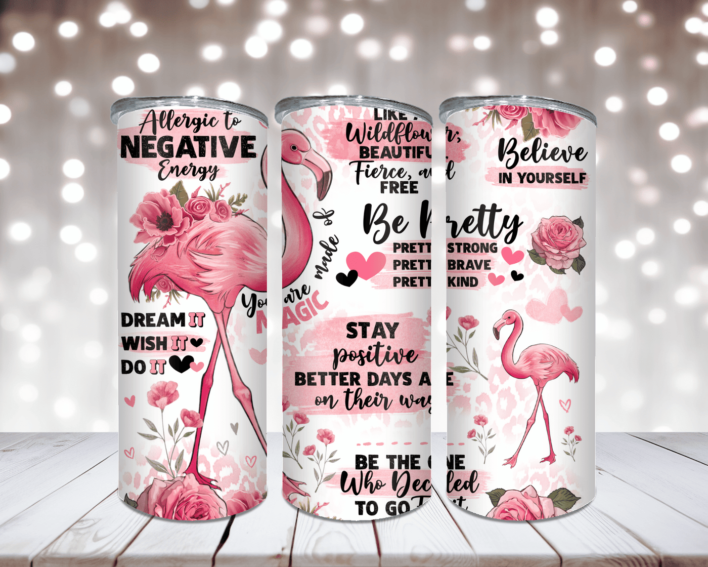 Thermobecher Flamingo, Rosen – Be Pretty