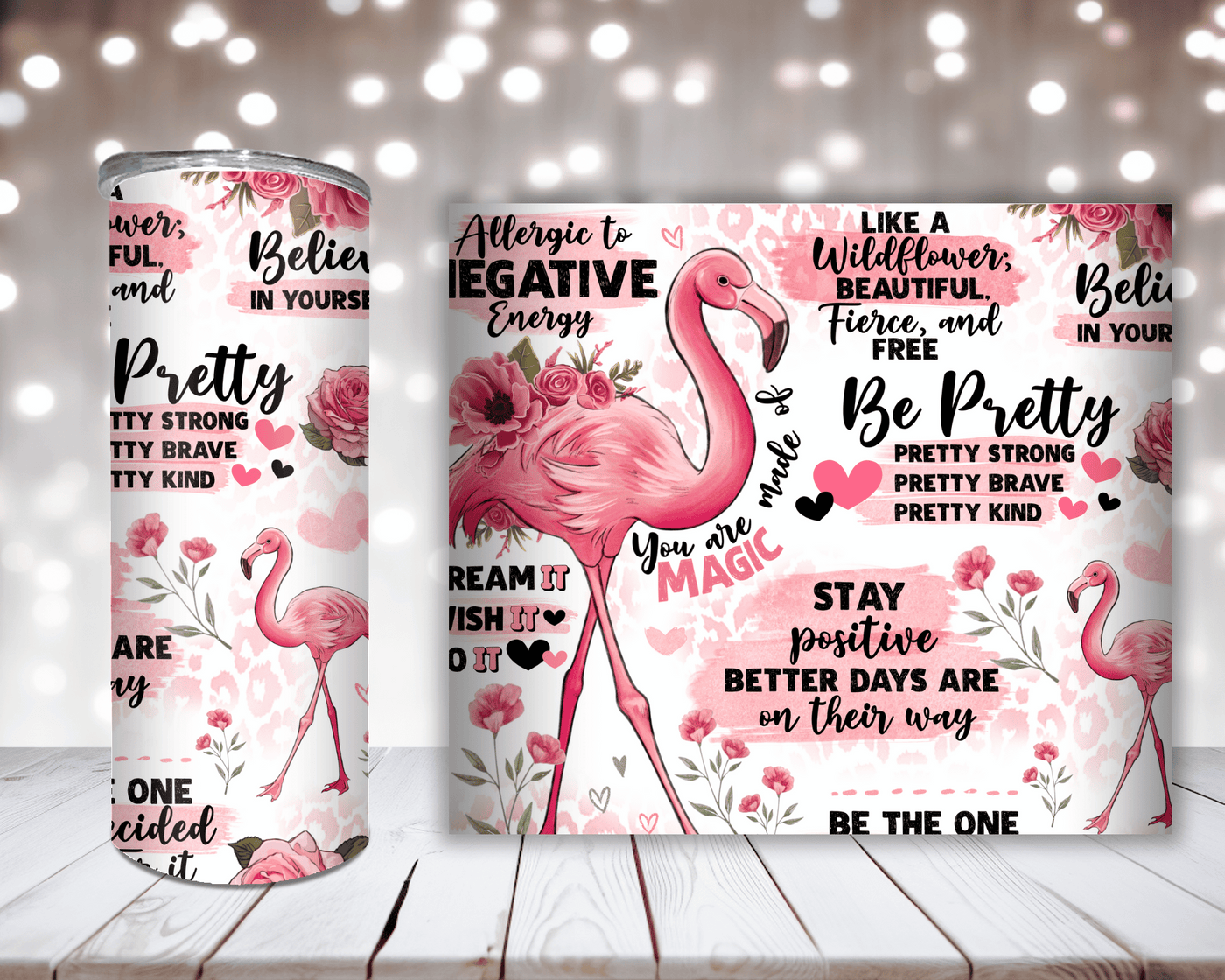 Thermobecher Flamingo, Rosen – Be Pretty