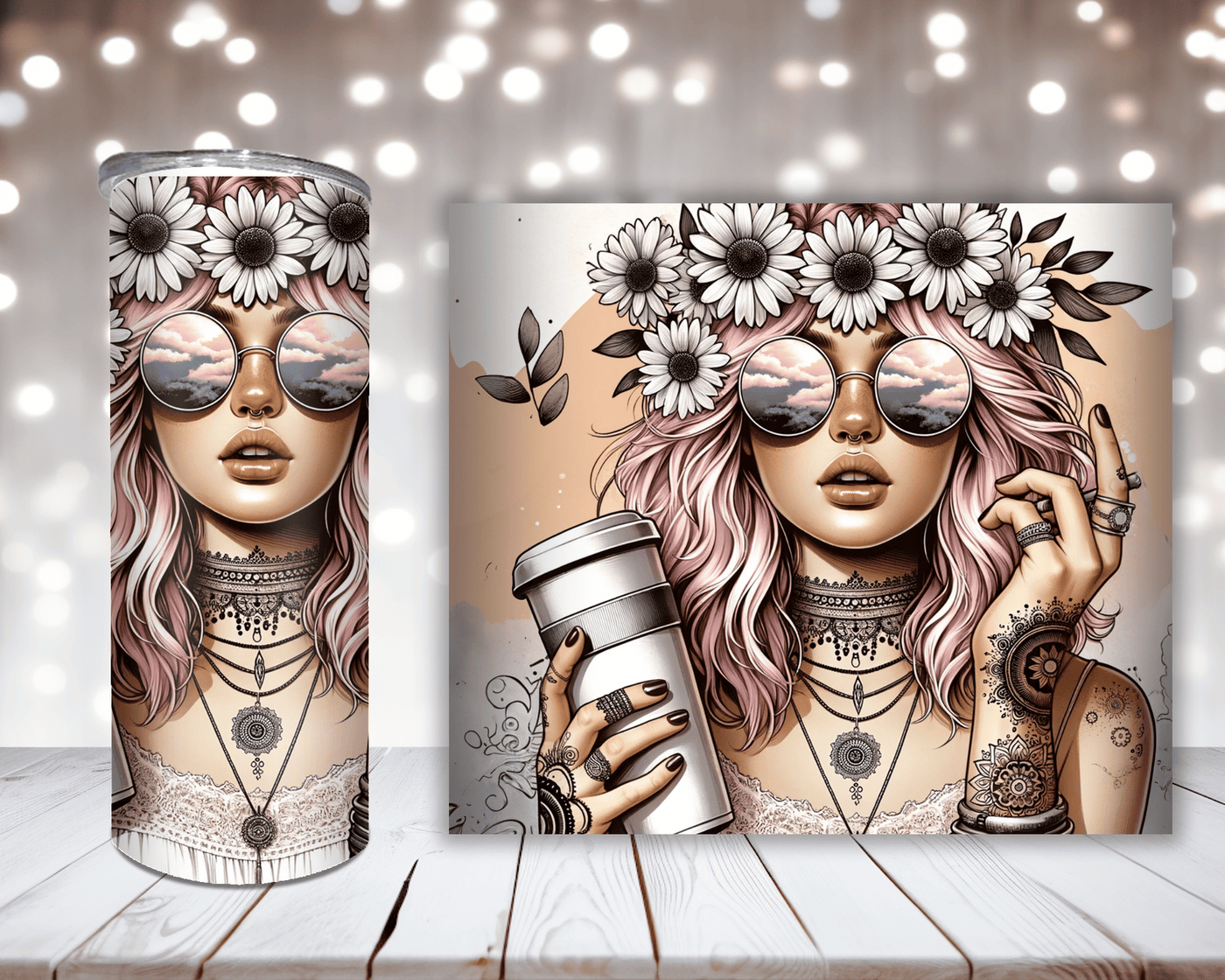 Thermobecher „Flower Power Woman“
