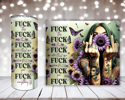 Thermobecher Woman mit Mittelfinger und Spruch Fuck this