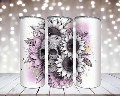 Thermobecher Skull mit Sonnenblumen