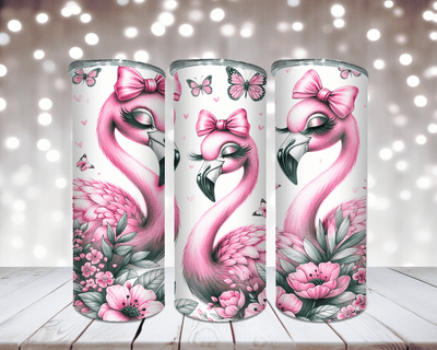 Thermobecher „Süße Flamingo mit Schleife“