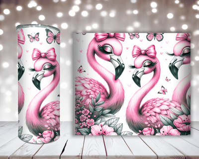 Thermobecher „Süße Flamingo mit Schleife“