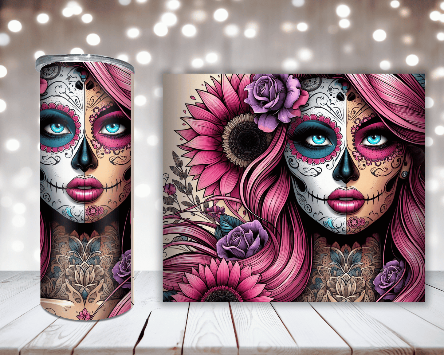 Thermobecher Sugar Skull Girl Pink