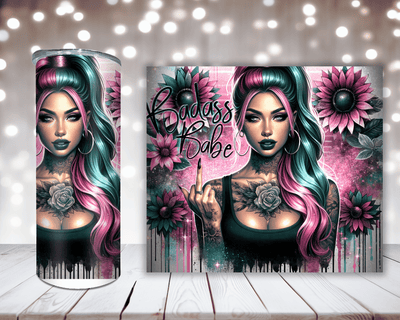 Thermobecher „Woman Mittelfinger, Spruch Badass Babe“