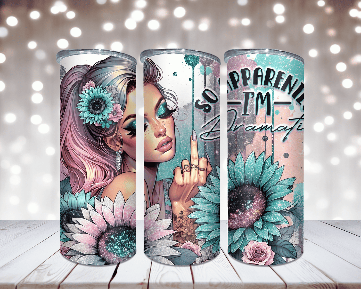Thermobecher „Woman Mittelfinger und Dramatic“
