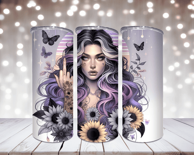 Thermobecher „Woman mit Sonnenblume Gelb“