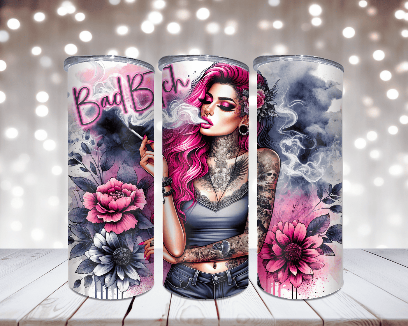 Thermobecher „Woman mit Spruch Bad Bitch“