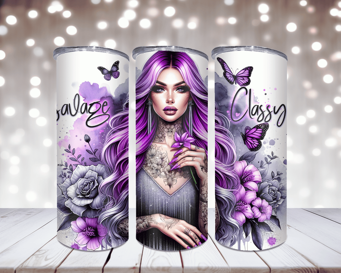 Thermobecher „Woman mit Spruch Savage Classy“