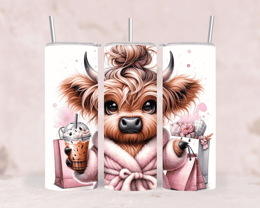 Thermobecher Highland Cow am Morgen Edelstahl-Tumbler (570 ml)