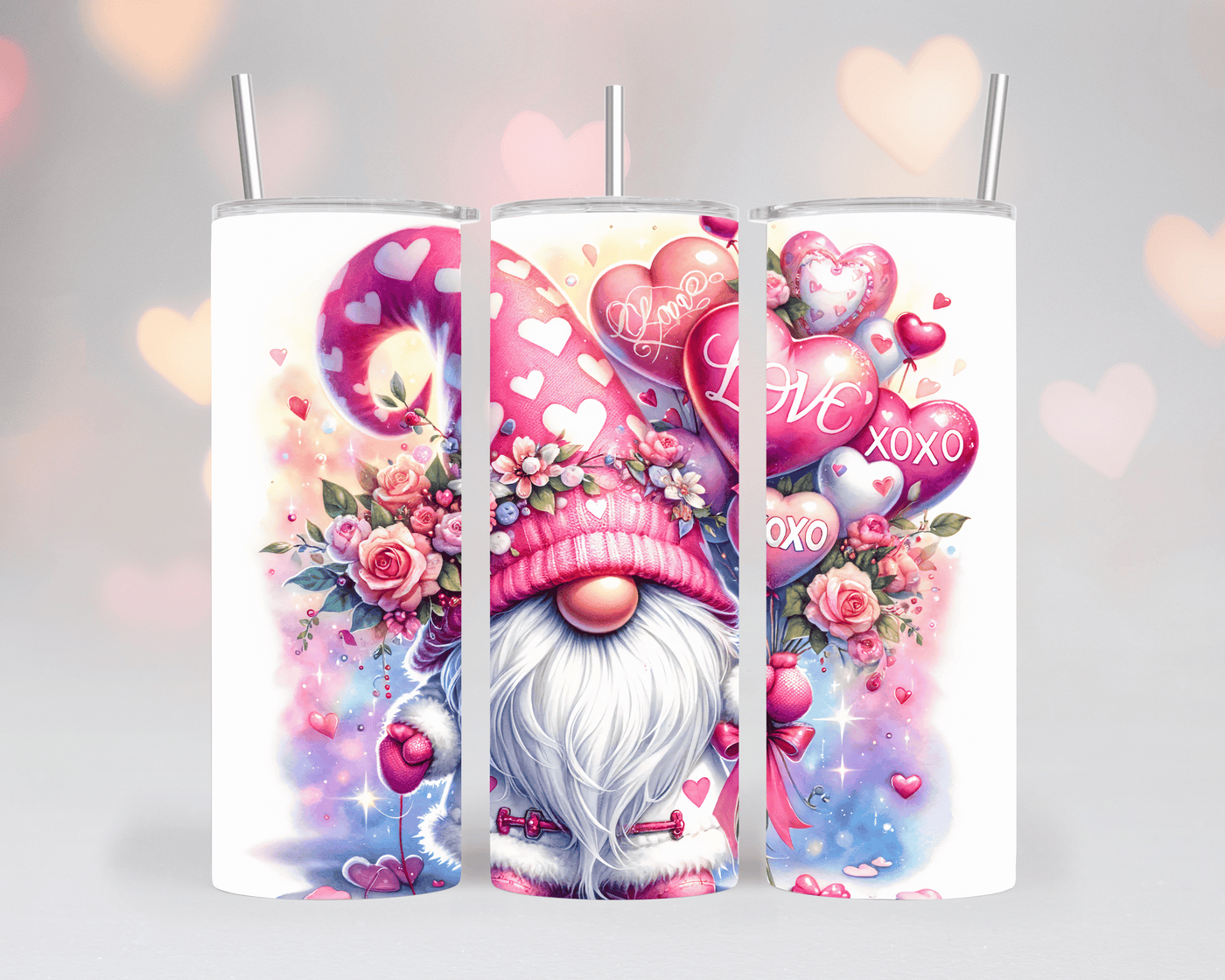 Thermobecher/Tumbler - Genom Love XOXO & Blumen