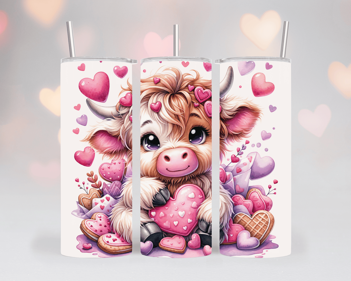 Thermobecher/Tumbler -Highland Cow & Kekse