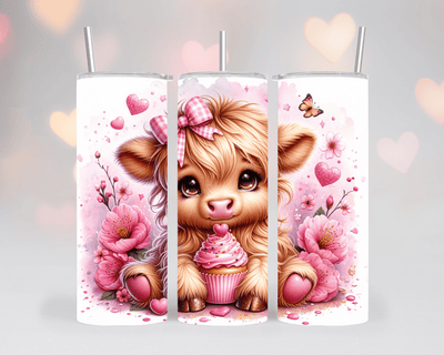 Thermobecher/Tumbler -Valentine Cow & Pink Cupcake
