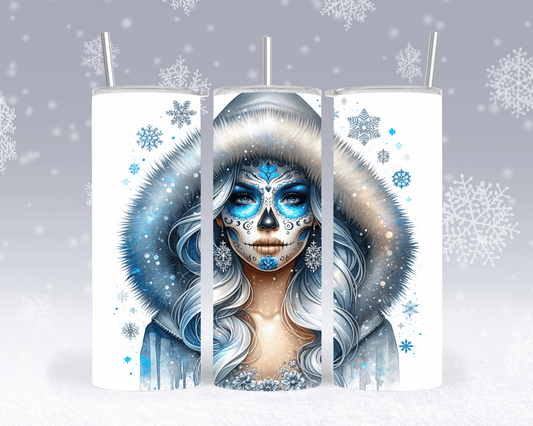 Thermobecher/Tumbler -Winter Sugar Skull Girl