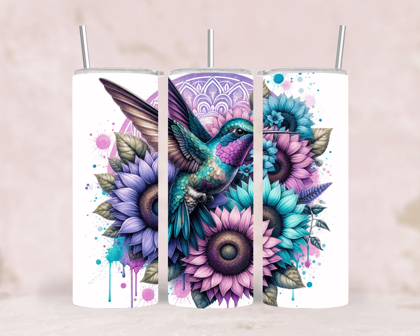 Thermobecher/Tumbler Kolibri & Sonnenblume