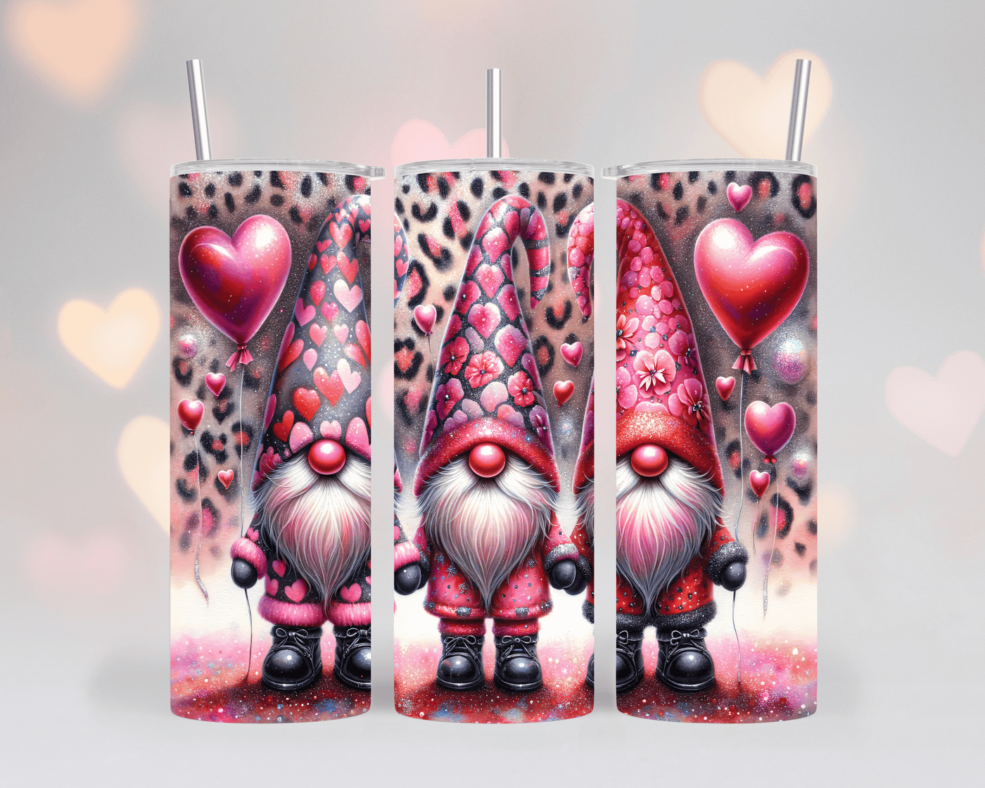 Thermobecher/Tumbler/Tasse Valentine 3 Genom, Herzen & Orchideen