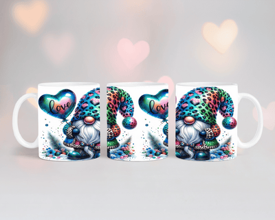 Thermobecher/Tumbler/Tasse Valentine Gnome Türkis mit Luftballon