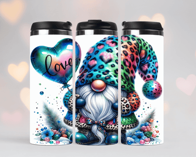 Thermobecher/Tumbler/Tasse Valentine Gnome Türkis mit Luftballon