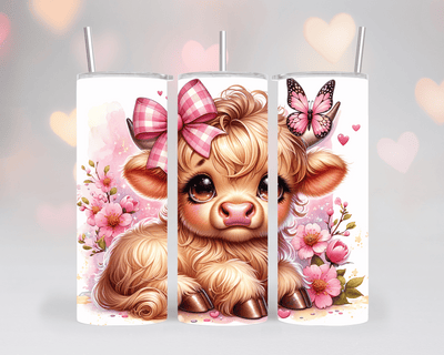 Thermobecher/Tumbler Valentine Cow & Pink Schmetterlinge