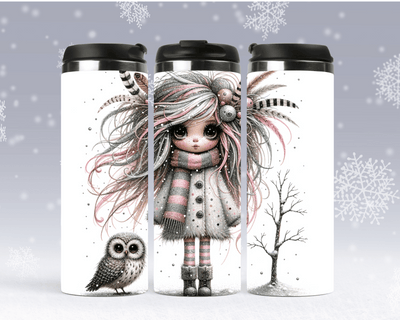 Thermobecher/Tumbler Winter Eulenmädchen