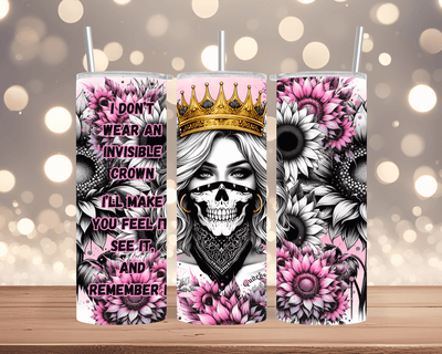 Thermobecher Woman mit Krone & Pinker Sonnenblume