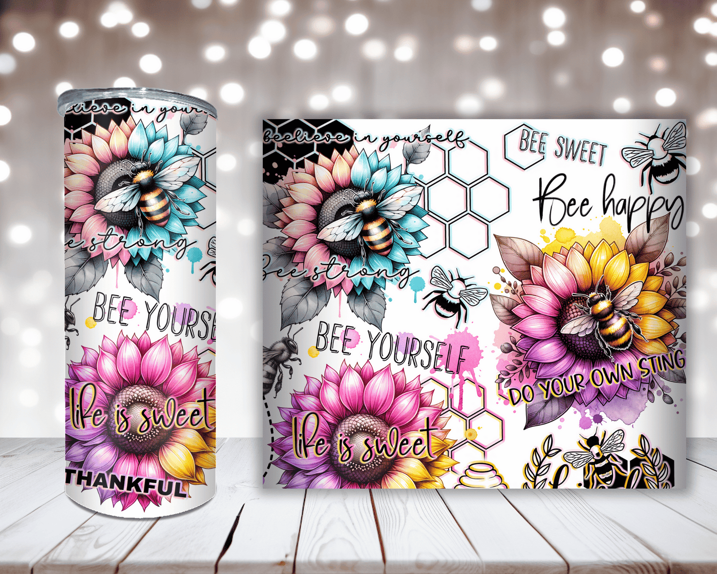 Thermobecher Sonnenblume & Biene – Be Happy